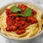 Espaguetis boloñesa en el microondas